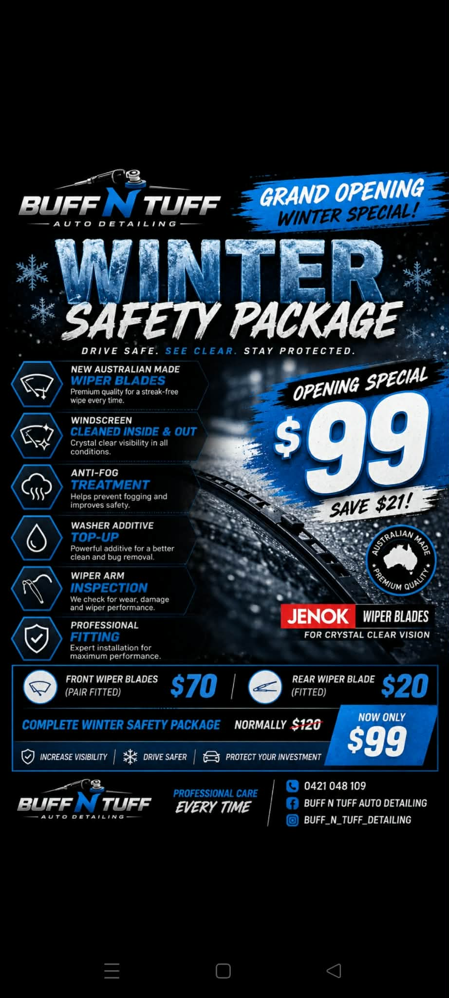 Winter safety package 99 dollars